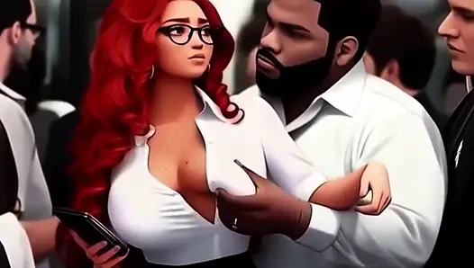 Wanita kartun eksotis ini dipake gratis di kereta umum