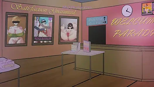 Gece kulübü grup seks: iri güzel kadın chichi tüm deliklerde sikiliyor (çizgi film anime)