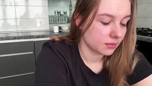 Secretary jucielussie is flirting right there at her desk in the office