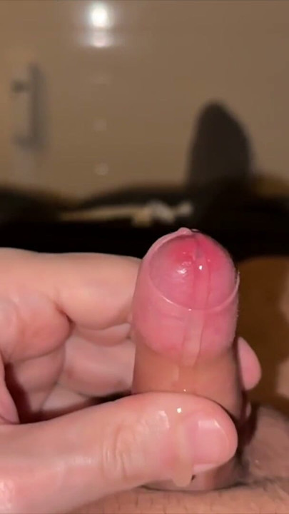 jerk my little foreskin cock and cum (slow motion) | Clip 1