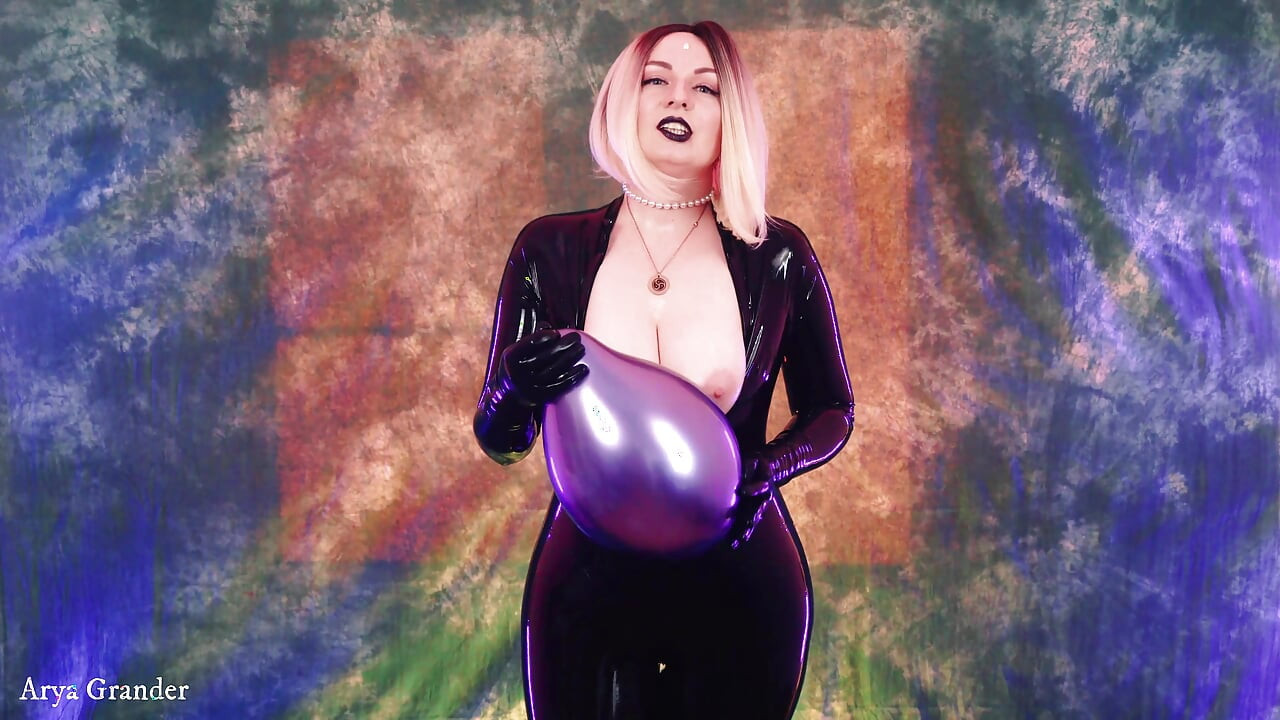 Air balloon fetish video rubber POV