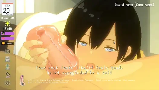 Hentai oyunu - tutku dolu bir yaz sahnesinde büyük memeli kırsal güzellik