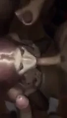 Sissy gets hard from sucking three cocks