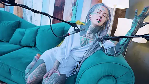 I talk about L - LOVE - ASMR podcast SFW talking goth skinny girl dreadlocks tattoo model inked girl