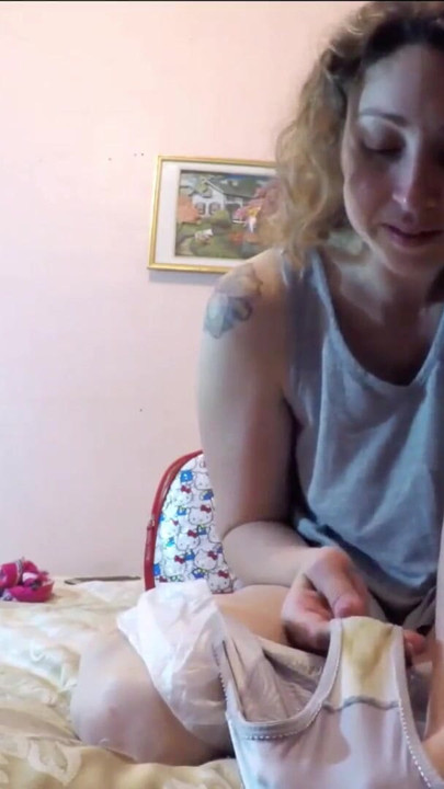 Toilet Pissing & Masturbating in Plastic Panty | Clip 2