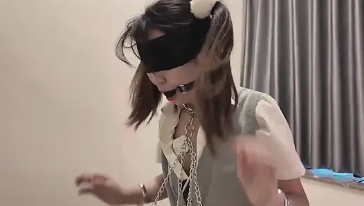 Hs021-an Asian Girl in School Uniform Was Disciplined