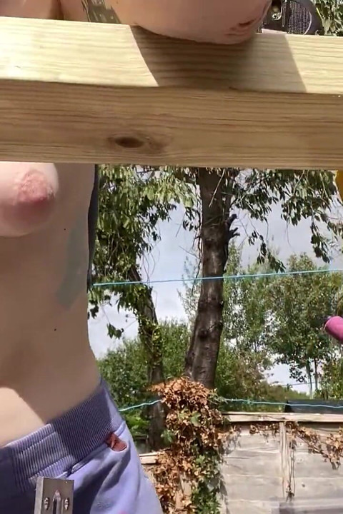 Naked Woodworking in My Shared Access, Very Overlooked Garden That 5 Sets of Neighbours Can See Into!