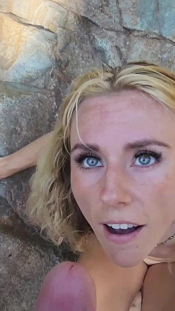 Sexy Blonde Gets Railed by the Creek with Facial