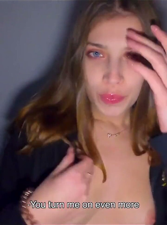 While Parents Are at Home We Fuck in the Staircase - Cum in Panties and Wear - POV