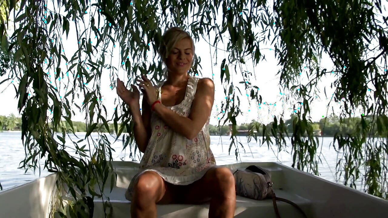 Sexy hairy blonde gets fucked in her pussy outdoor