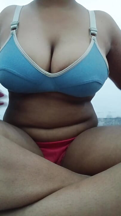 Indian girl playing with her boobs