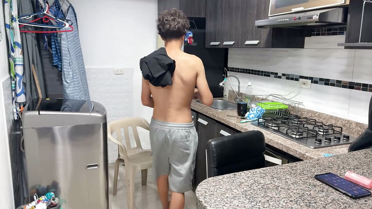 While my boyfriend's cuckold is outside my stepbrother comes into my room to fuck me and cum inside me