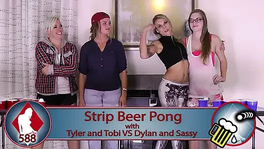 Strip beer pong bareng tyler, tobi, dylan, dan sassy