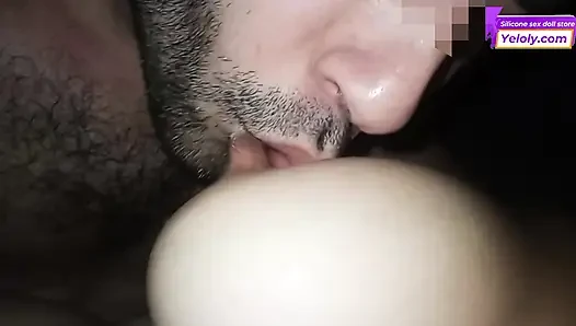 Sucking My Wife's Big Natural Breasts While Gently Fucking Her Tight Pussy - YELOLY SEX DOLL
