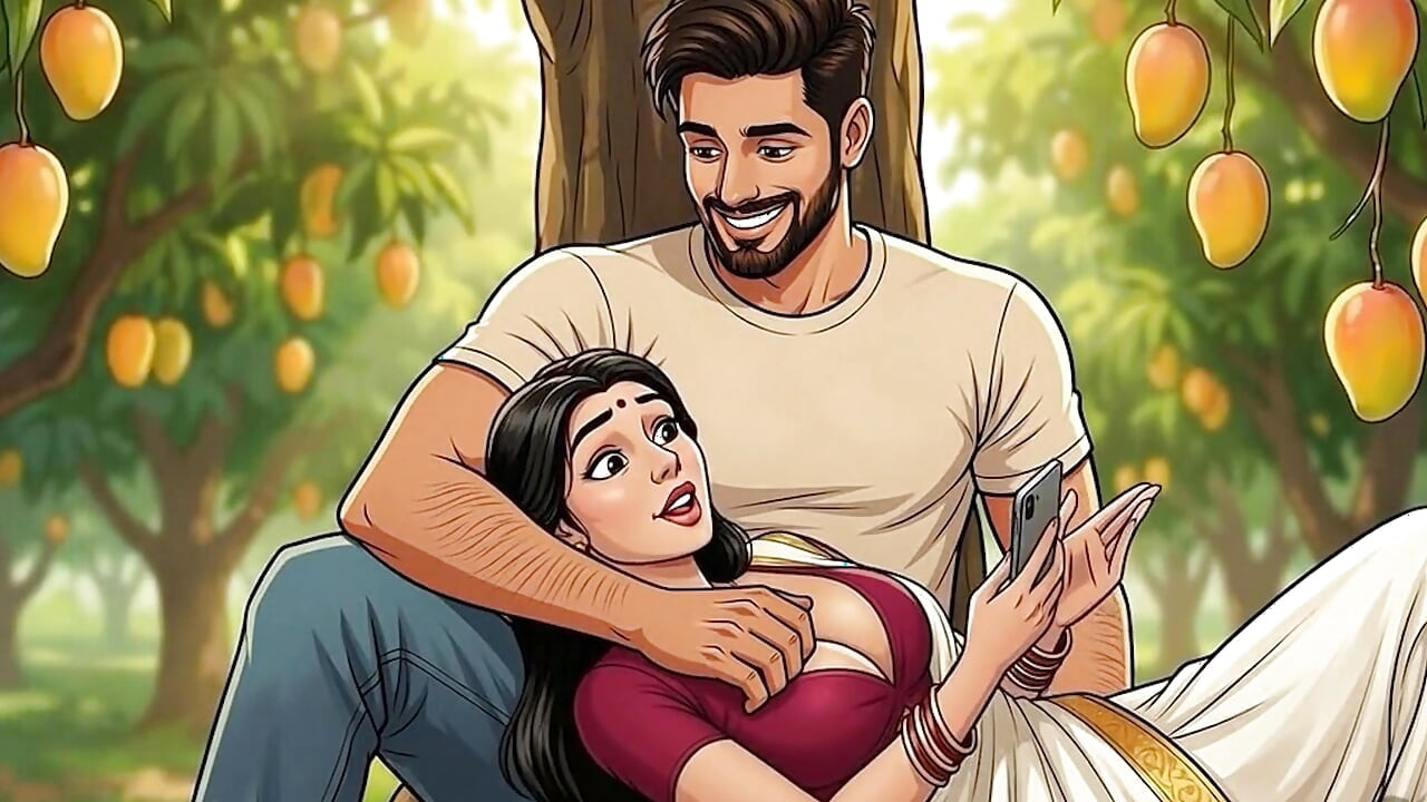Le propriétaire de la récolte de mangues prend une mangue fraîche dans sa ferme