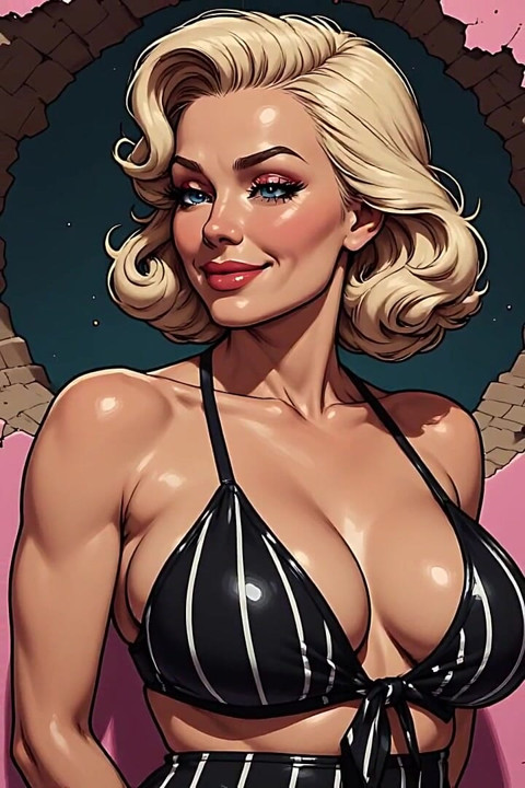 Big Boob Babes in Swimsuits Art