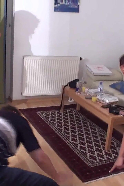 Two Girls Kick Older Dude