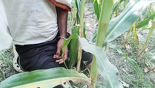The village boy went to the cornfield and hit him hard