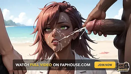 Четыре чернокожие королевы. 1 пляж. Оральный секс, тройничок. Горячая, грязная шлюшка. Возбужденное порно.