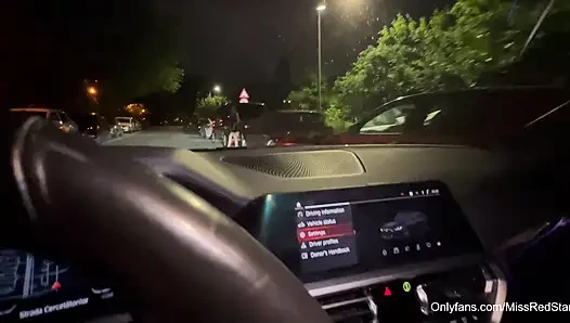 Night Ride and Night Car Blowjob with Pornstar MissRedStar