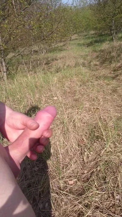 Outdoor wank Im Wald