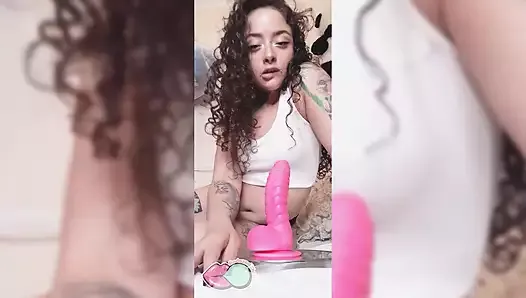 Teen rides a pink cock until he cums on her