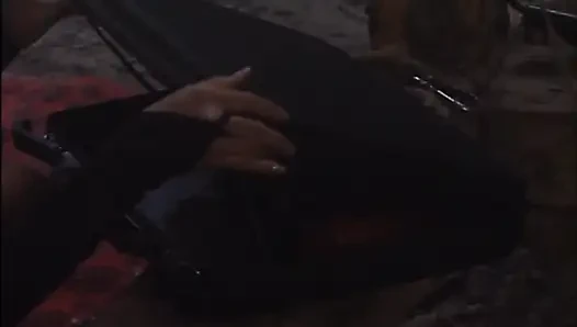 Two Beautiful Lesbian Mistresses Lick and Masturbate Their Pussy in Front of a Horny Slave