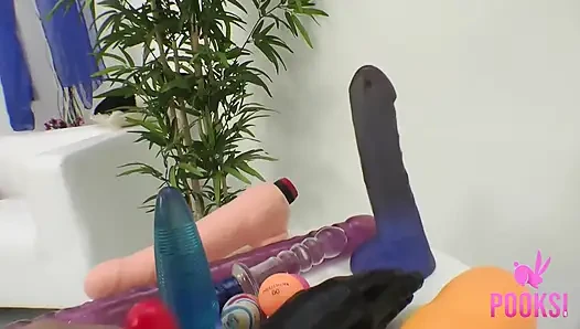 Full video! Hardcore beauty in stockings Rachel F rubs her clit while getting her ass packed!