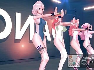 MMD R18 Ecksa taille en justaucorps Scarlet Devil Mansion obscène événement danse 3D Hentai