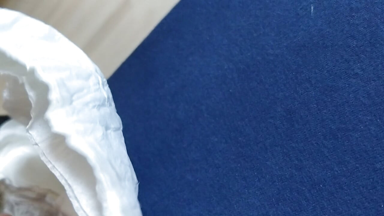 The result after 8 days: First, my pad has to soak up one load after another of my pre-cum, and then my intense orgasm.