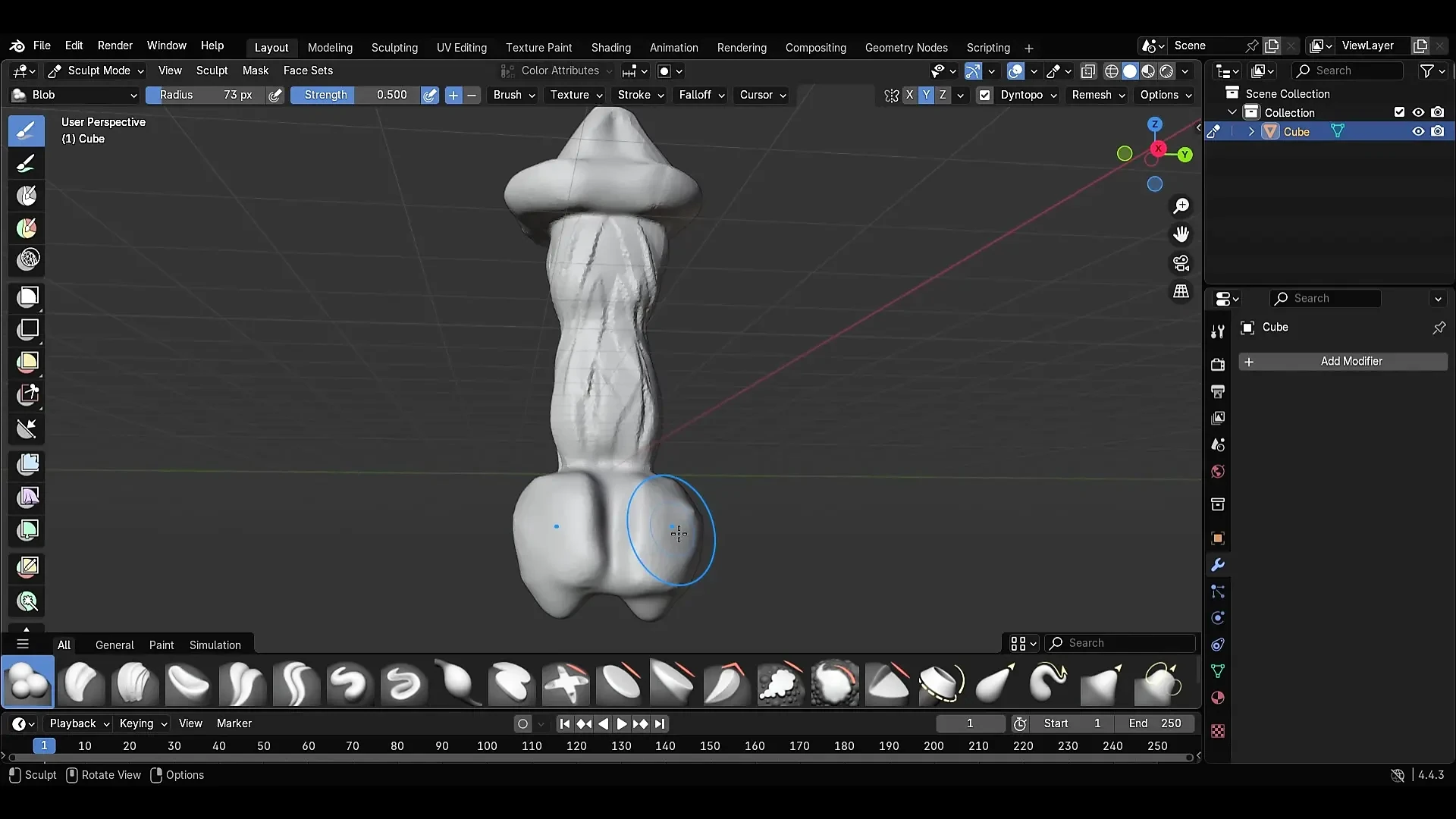 A circumstance dick with blender 3d