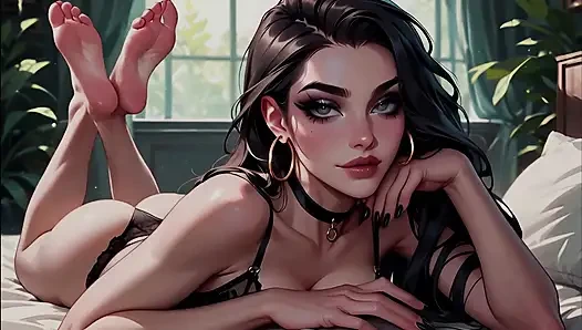 Victorian Goth Chick gets fucked sideways in Mansion AI