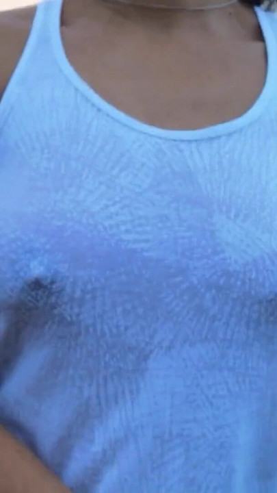 Stunning moment from "Without a bra my hard nipples are free"