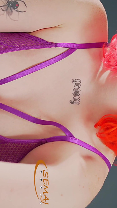Semaj Media Thick PAWG Cassie Groovy Teases You in Purple Lingerie