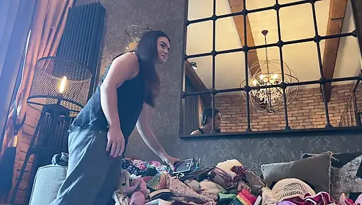 Amazingly Beautiful European Brunette Babe Does a Try on Haul for Short ...