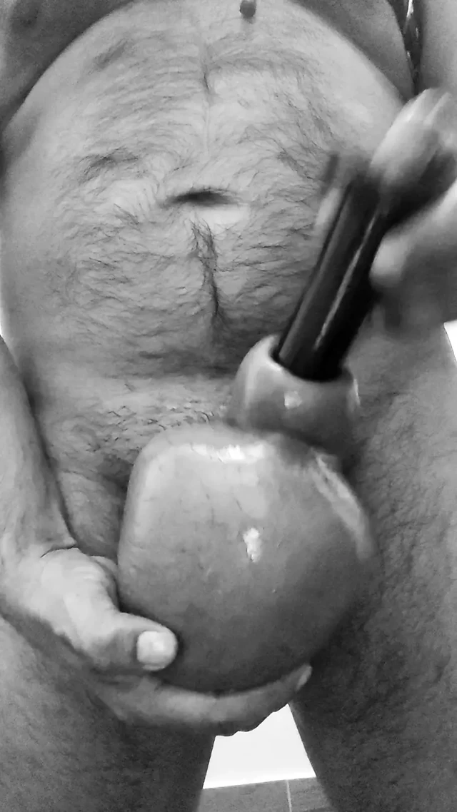 Playing with the dildo