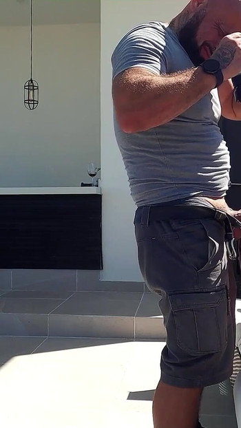 Thrilling moment from "Pink Hair German Teen Penny in Fishnet Stockings Outdoor Sex by older Guy"