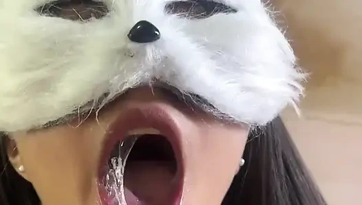 Heute bin ich ein freches kätzchen, das milch will