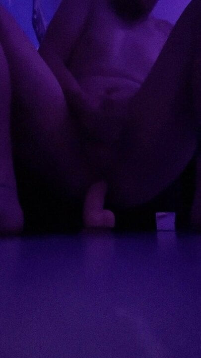 Huge Cumshot while riding Dildo