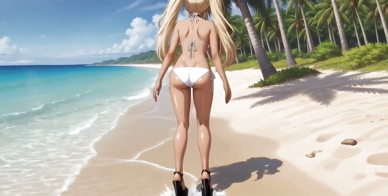 A Walk with Rumi - She Plays with Her Pussy Ai Generated