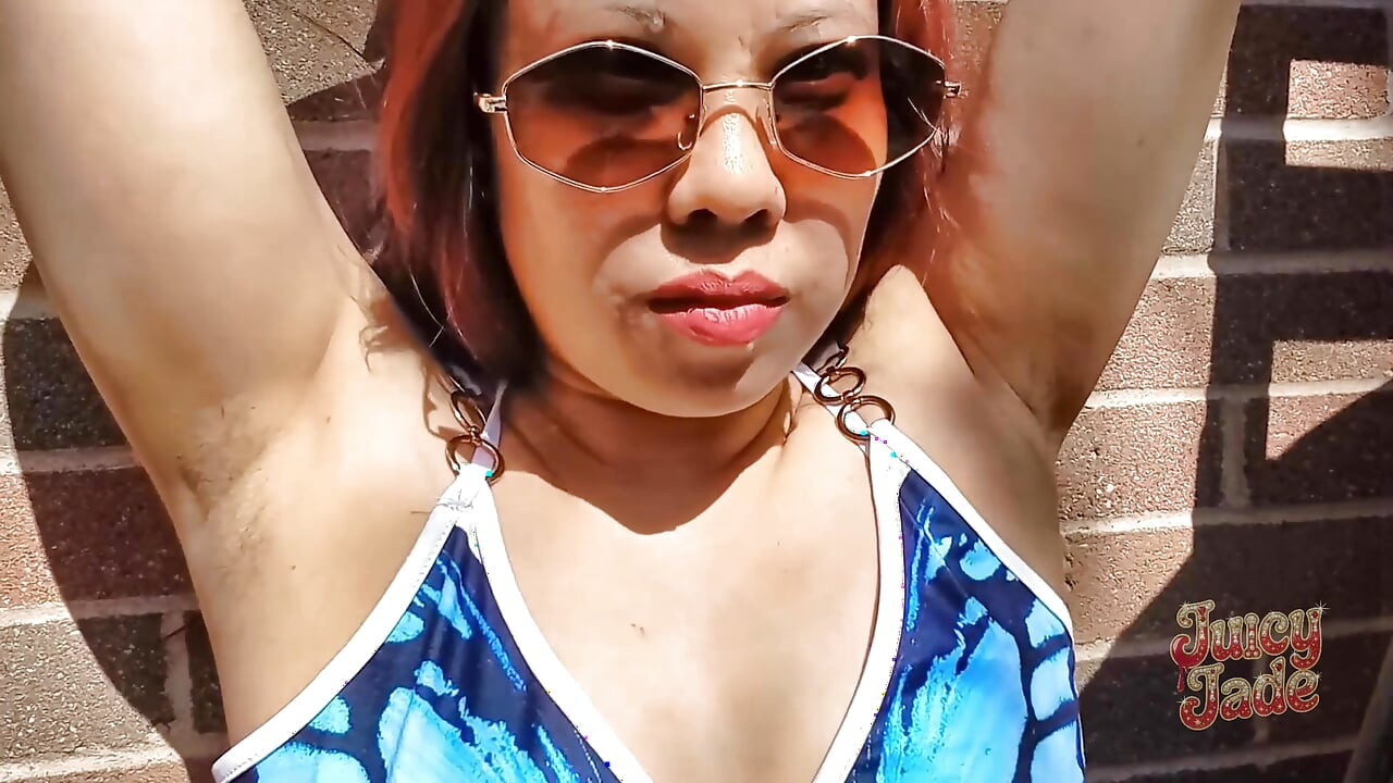 Showing off My Sweaty Pits Out on a Hot Summer Day. No Talking Just Showing off Armpits