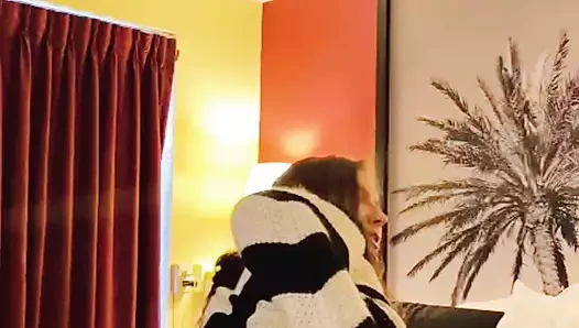 I spread my ass spanking and playing with my butthole wearing my 65f  soccer coach's sweaters then gave it to her