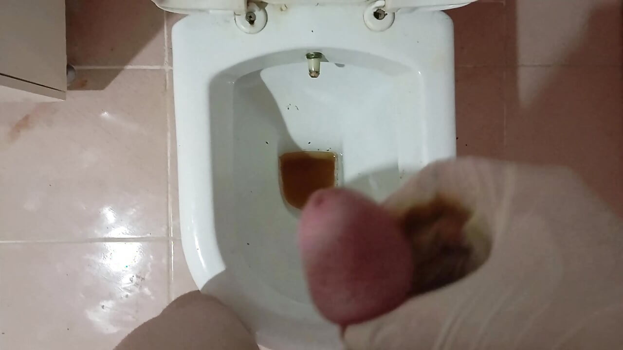 I pissing first with my little shemale dick and then masturbate and cum - Part 3