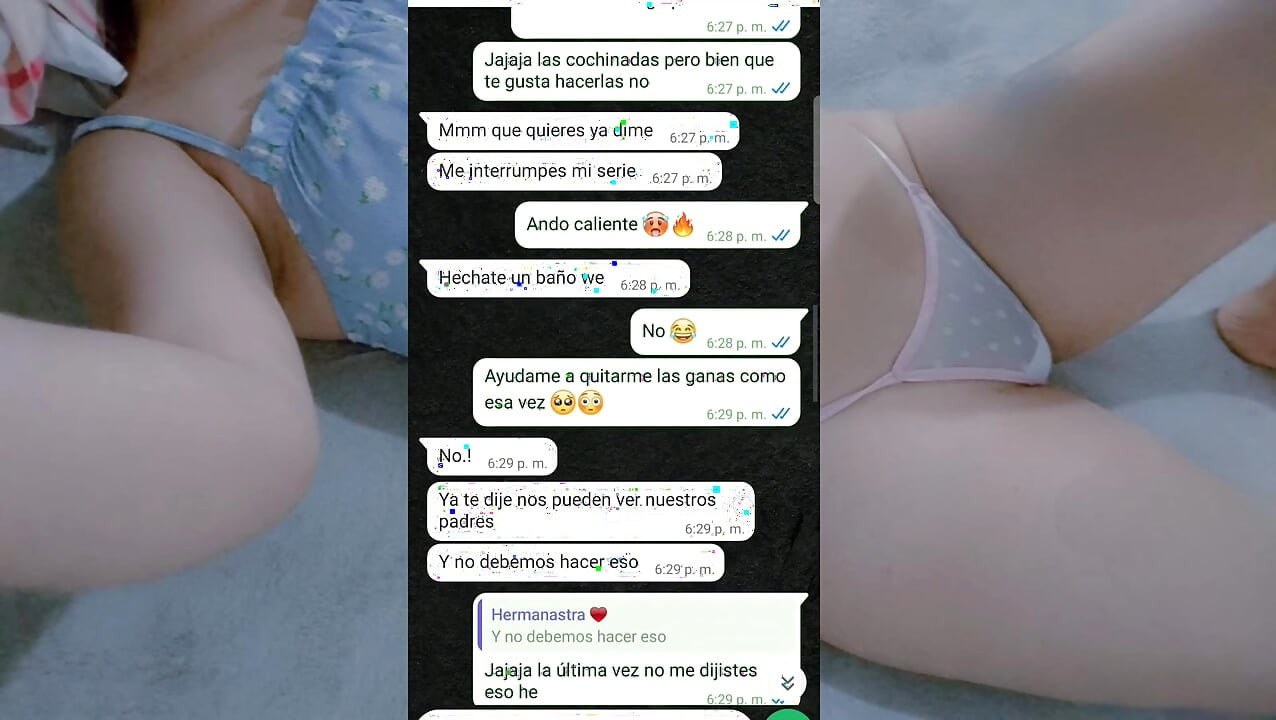 Messages with my stepsister to ask for her rich tight pussy and we ended up fucking super rich until orgasm...