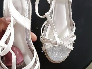 bought used white sandal wedge from Facebook marketplace played with them