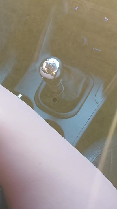 Horny stepmom teases her stepson with her sexy legs in stockings in the car | Clip 1