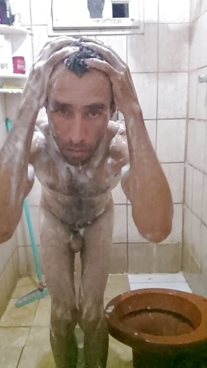 Me Taking a Shower with a Hard-on and Jerking off Until I Cum