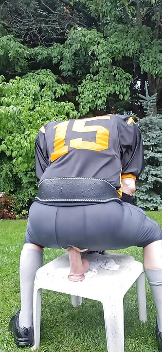 Football jock gets a new training device