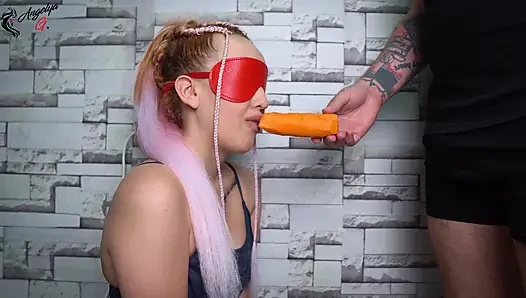 Stepsister in a fruit game! She loved the cock! Surprise!