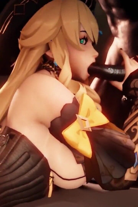 Navia götünü dildoyla doldururken nazikçe büyük bir hilichurl yarağını emiyor - 3 boyutlu genshin çarpması